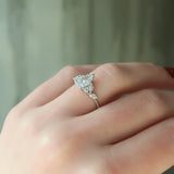 Cluster Engagement Ring Featuring 1.5 CT Pear Moissanite 6
