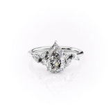 Cluster Engagement Ring Featuring 1.5 CT Pear Moissanite 1