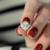 Cluster Engagement Ring Featuring 3.0 CT Oval Moissanite 2