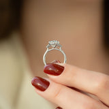 Cluster Engagement Ring Featuring 3.0 CT Oval Moissanite 4