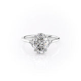 Cluster Engagement Ring Featuring 3.0 CT Oval Moissanite 1