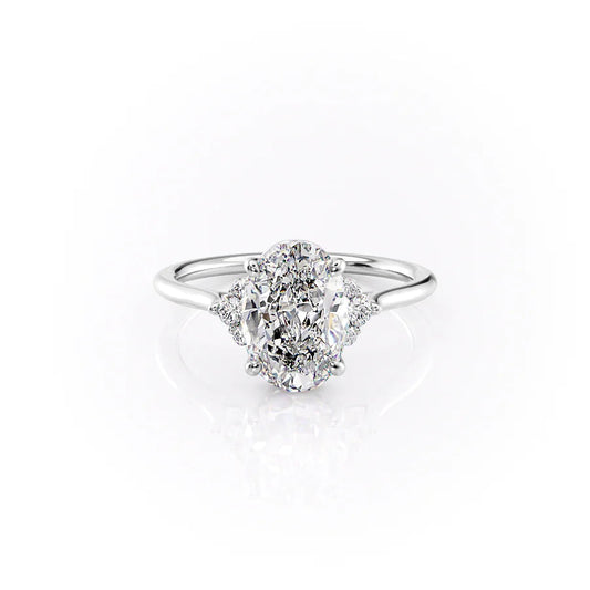 Cluster Engagement Ring Featuring 3.0 CT Oval Moissanite 1