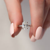 Hidden Halo Engagement Ring Featuring 2.0 CT Oval Moissanite 6