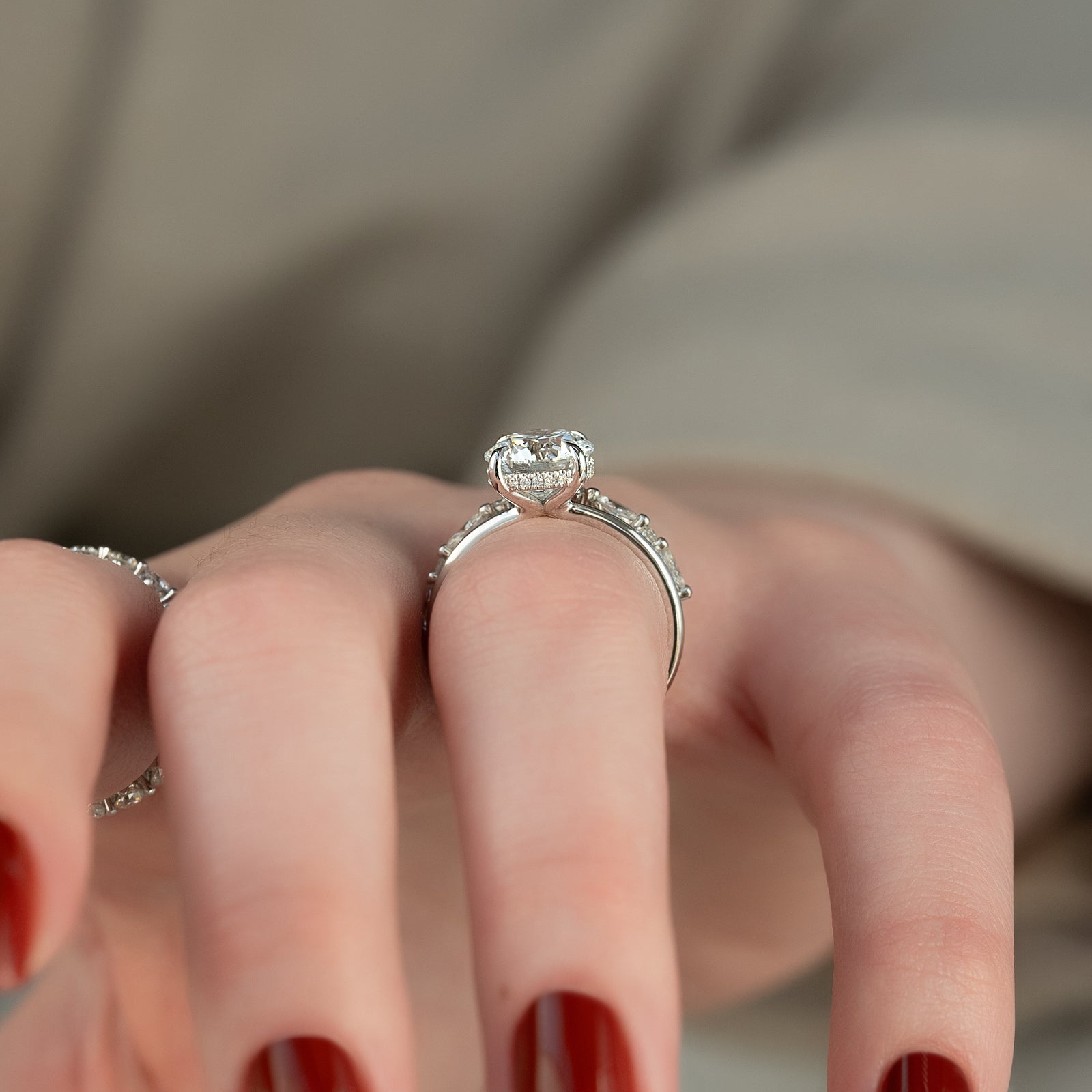 Hidden Halo Engagement Ring Featuring 2.50 CT Round Moissanite 4
