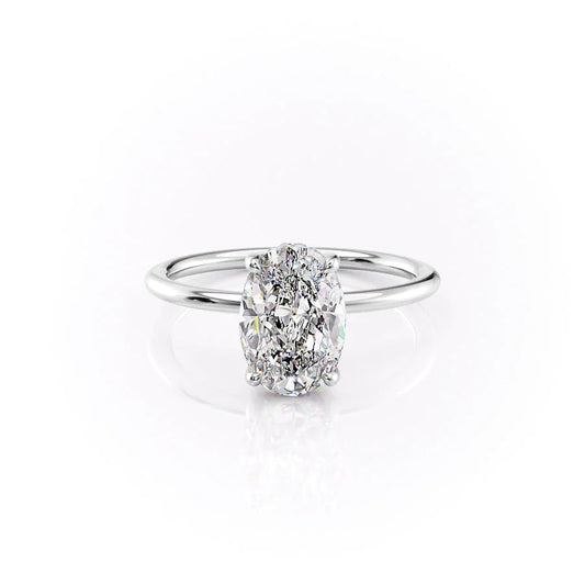 Hidden Halo Engagement Ring Featuring 2.0 CT Oval Moissanite 1