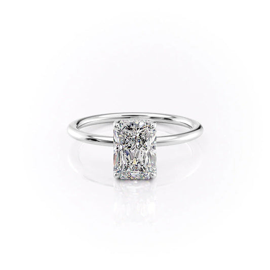 Hidden Halo Engagement Ring Featuring 1.5 CT Radiant Moissanite 1