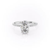 Pave Engagement Ring Featuring 2.0 CT Oval Moissanite 1