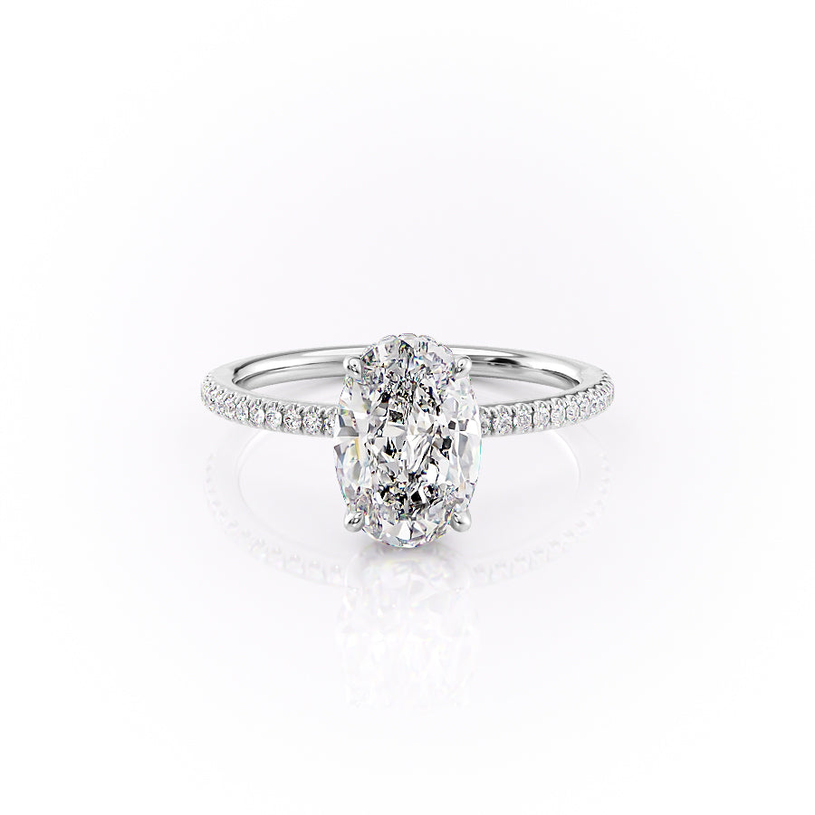 Pave Engagement Ring Featuring 2.0 CT Oval Moissanite 1