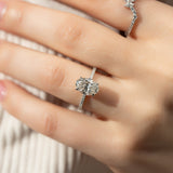 Pave Engagement Ring Featuring 2.0 CT Oval Moissanite 3