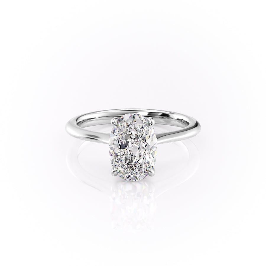 Solitaire Engagement Ring Featuring 1.50 CT Oval Moissanite 1