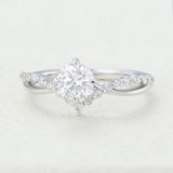 Round Pave Split Shank Lab-Grown Diamond Engagement Ring