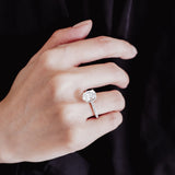Oval Hidden Halo & Pave Lab Grown Diamond Engagement Ring