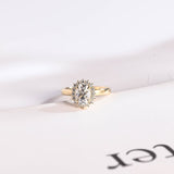 Stunning 1.0 - 2.0 CT Oval Moissanite Engagement Ring with Halo Design 1