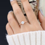 Round Milgrain Pave Lab-Grown Diamond Engagement Ring
