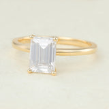 Emerald Solitaire Lab-Grown Diamond Engagement Ring