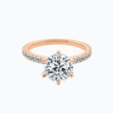 Round Pave Lab Grown Diamond Engagement Ring