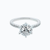 Round Pave Lab Grown Diamond Engagement Ring