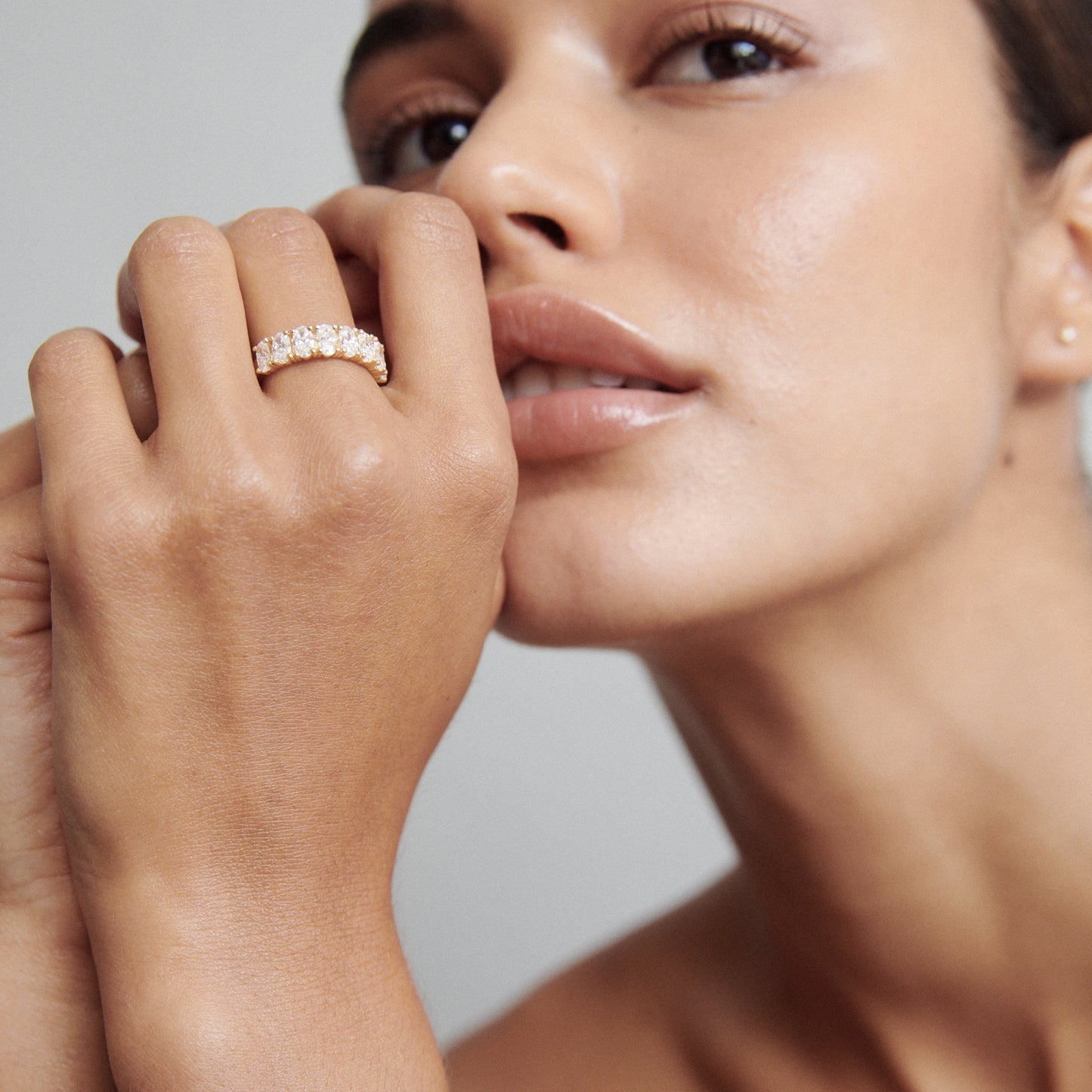 Eternity Wedding Band Featuring 1.60 TCW Oval Moissanite 4