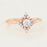 Round Cluster Lab-Grown Diamond Engagement Ring