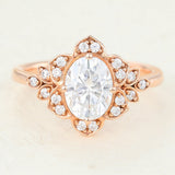 Oval Cluster Lab-Grown Diamond Engagement Ring