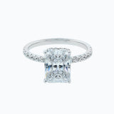 Radiant Hidden Halo & Pave Lab Grown Diamond Engagement Ring