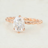 Oval Solitaire Twisted Shank Lab-Grown Diamond Engagement Ring