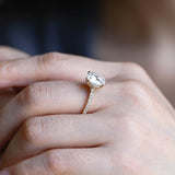 Stunning 1.0 - 2.0 CT Oval Moissanite Engagement Ring with Hidden Halo Design 6