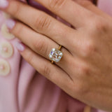 Asscher Bezel Solitaire Lab Grown Diamond Engagement Ring