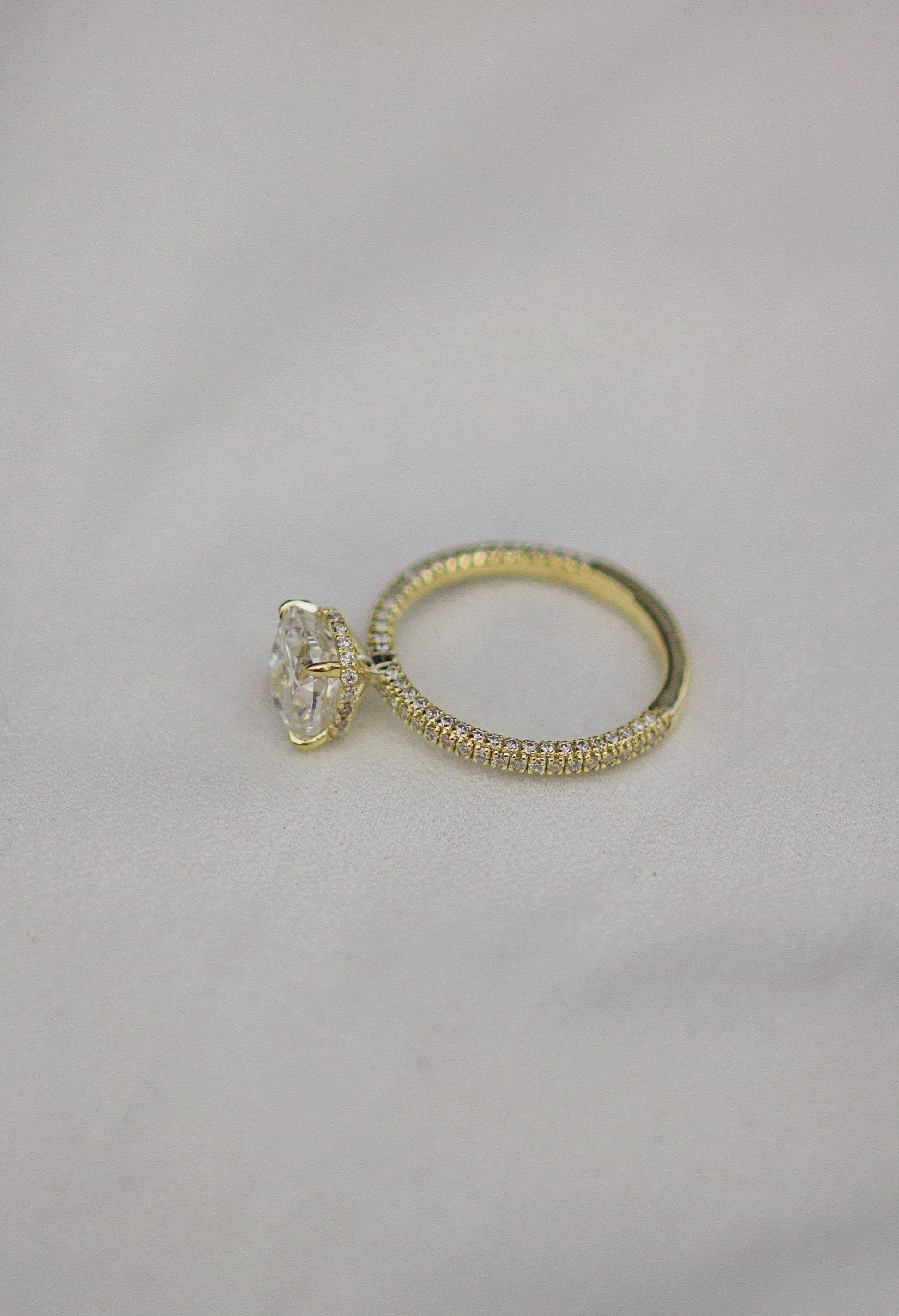 2.0 CT Cushion Hidden Halo & Pave Moissanite Engagement Ring 2