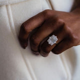 Emerald Halo Lab Grown Diamond Engagement Ring