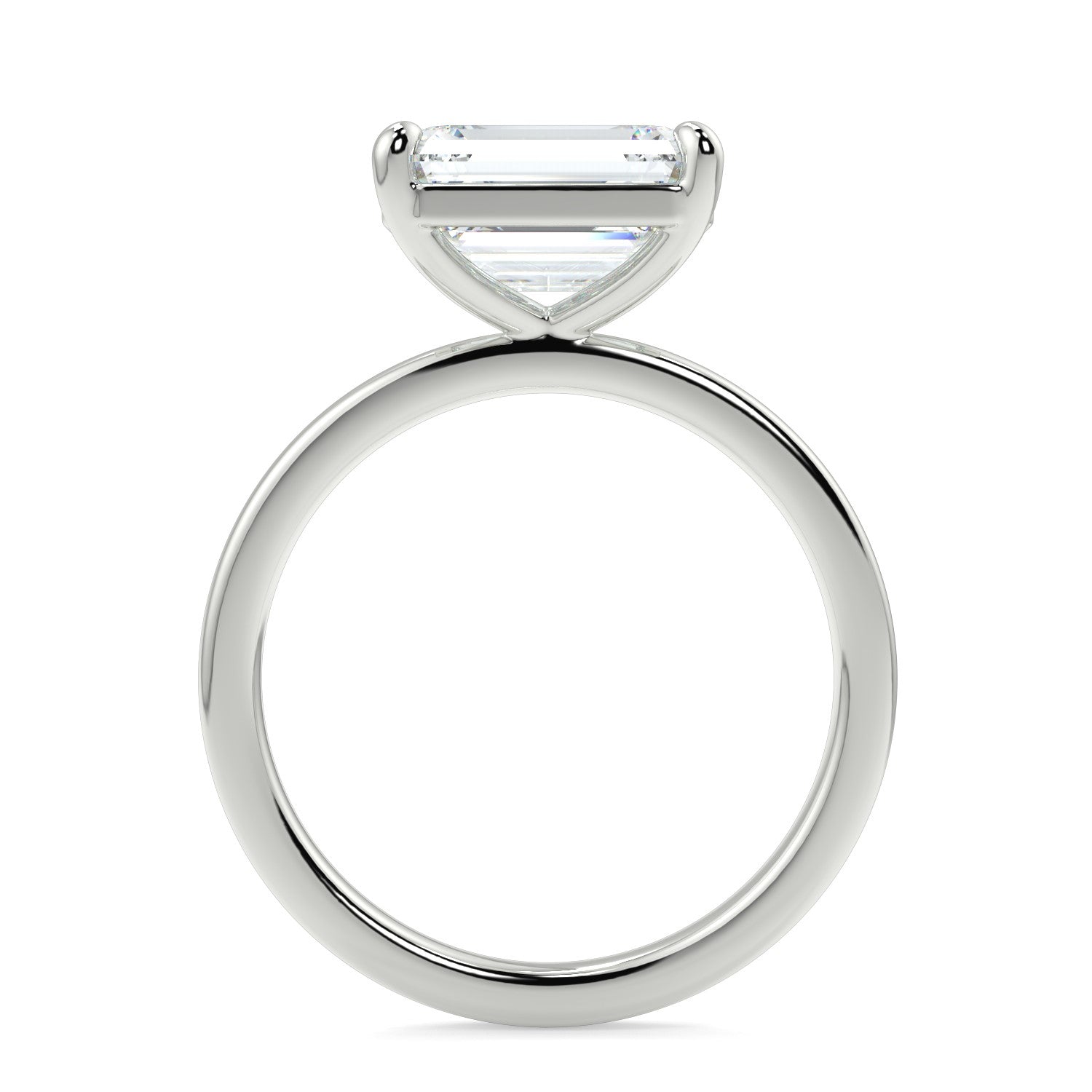 Hidden Halo Engagement Ring Featuring 2.45 CT Emerald Moissanite 5