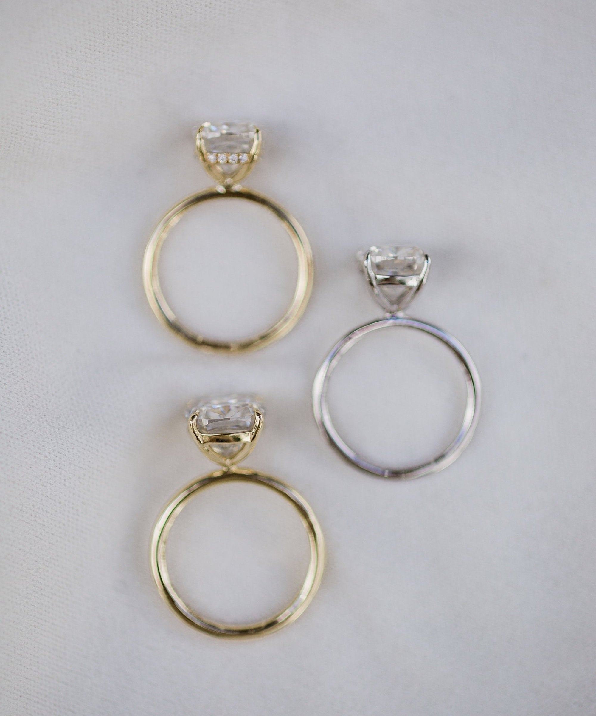 3.0 CT Cushion Solitaire Hidden Halo Moissanite Engagement Ring 2