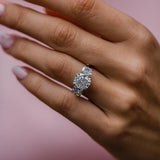 Cushion Three Stone Lab Grown Diamond Engagement Ring