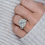 Cushion Halo & Pave Lab Grown Diamond Engagement Ring