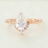 Pear Cluster & Twisted Shank Lab-Grown Diamond Engagement Ring