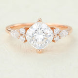 Cushion Cluster Lab-Grown Diamond Engagement Ring