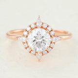 Round Cluster Lab-Grown Diamond Engagement Ring