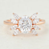 Oval Cluster Lab-Grown Diamond Engagement Ring
