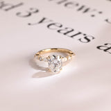 Stunning 1.0 - 2.0 CT Oval Moissanite Engagement Ring with Pave & Hidden Halo Design 1