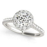 1.50 CT Round Shaped Moissanite Engagement Ring In Halo Design 1