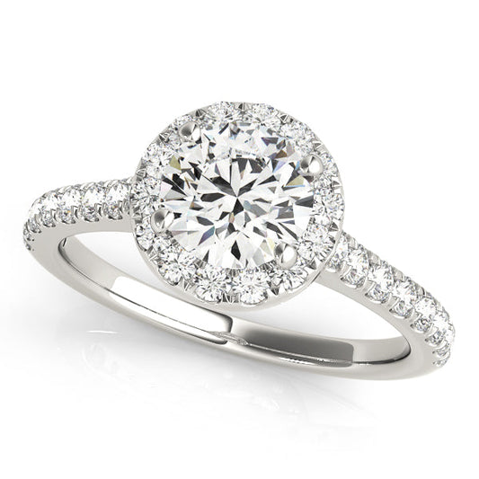 3.5 CT Round Shaped Moissanite Engagement Ring In Halo Design 1