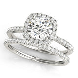 2 CT Round Shaped Moissanite Engagement Ring In Pave Design 2