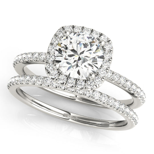 2 CT Round Shaped Moissanite Engagement Ring In Pave Design 2