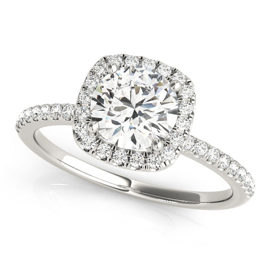 2 CT Round Shaped Moissanite Engagement Ring In Pave Design 1