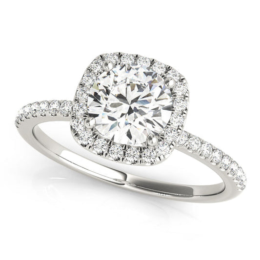 2 CT Round Shaped Moissanite Engagement Ring In Pave Design 1