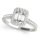2 CT Emerald Shaped Moissanite Engagement Ring In Halo & Pave Design 1