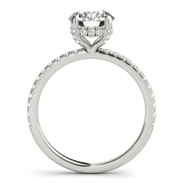 1.0 CT Round Shaped Moissanite Engagement Ring In Pave 2