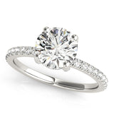 1.0 CT Round Shaped Moissanite Engagement Ring In Pave 1