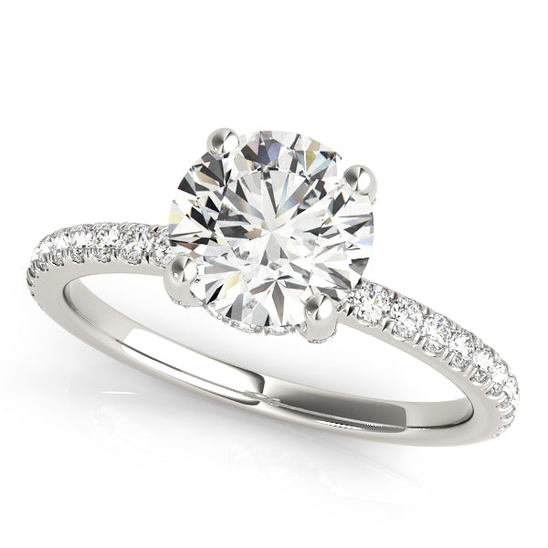 1.0 CT Round Shaped Moissanite Engagement Ring In Pave 1