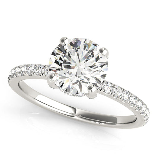 1.0 CT Round Shaped Moissanite Engagement Ring In Pave 1